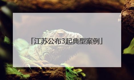 江苏公布3起典型案例