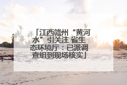 江西赣州“黄河水”引关注 省生态环境厅：已派调查组到现场核实