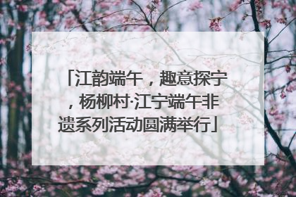 江韵端午，趣意探宁，杨柳村·江宁端午非遗系列活动圆满举行