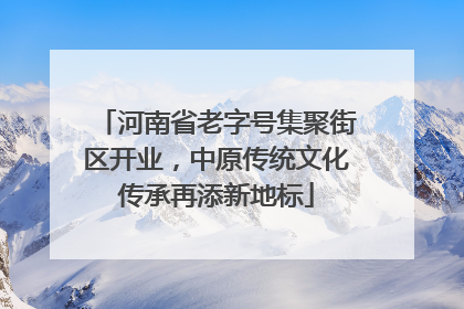 河南省老字号集聚街区开业，中原传统文化传承再添新地标