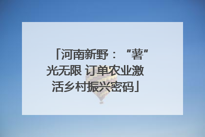 河南新野：“薯”光无限 订单农业激活乡村振兴密码