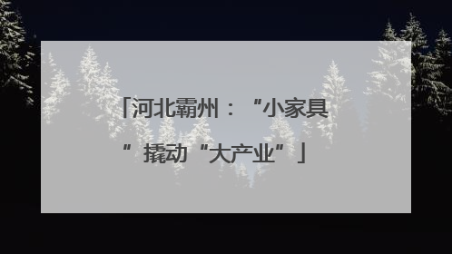 河北霸州：“小家具”撬动“大产业”