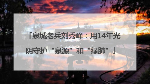 泉城老兵刘秀峰：用14年光阴守护“泉源”和“绿肺”