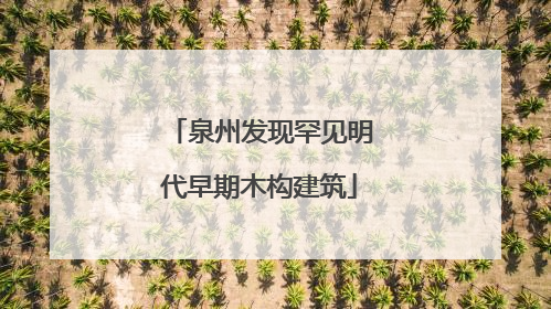 泉州发现罕见明代早期木构建筑