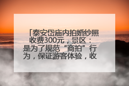 泰安岱庙内拍婚纱照收费300元，景区：是为了规范“商拍”行为，保证游客体验，收取费用全部上交国库