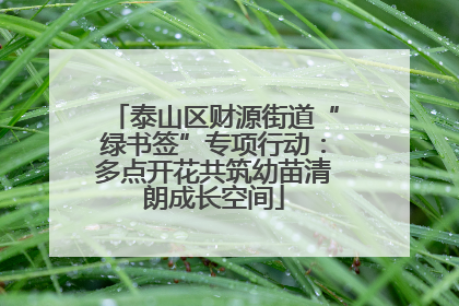 泰山区财源街道“绿书签”专项行动：多点开花共筑幼苗清朗成长空间