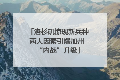 洛杉矶惊现新兵种 两大因素引爆加州“内战”升级