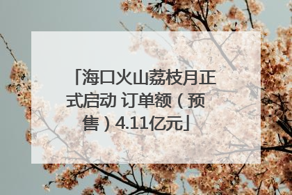 海口火山荔枝月正式启动 订单额（预售）4.11亿元