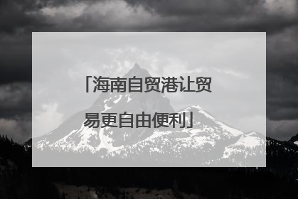 海南自贸港让贸易更自由便利
