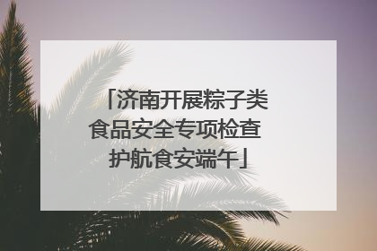 济南开展粽子类食品安全专项检查 护航食安端午
