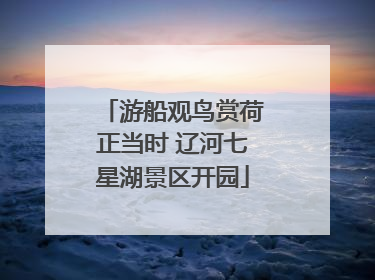 游船观鸟赏荷正当时 辽河七星湖景区开园