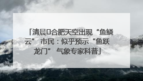 清晨﻿合肥天空出现“鱼鳞云” 市民：似乎预示“鱼跃龙门” 气象专家科普