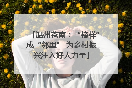 温州苍南：“榜样”成“邻里” 为乡村振兴注入好人力量