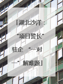 湖北沙洋：“项目警长”驻企 “一对一”解难题