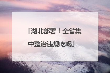 湖北部署！全省集中整治违规吃喝