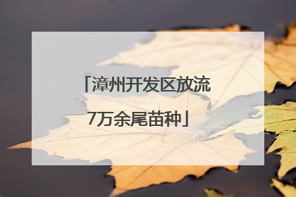 漳州开发区放流7万余尾苗种