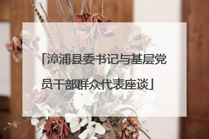 漳浦县委书记与基层党员干部群众代表座谈