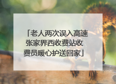 老人两次误入高速 张家界西收费站收费员暖心护送回家