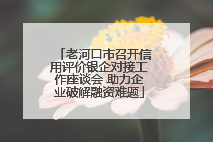 老河口市召开信用评价银企对接工作座谈会 助力企业破解融资难题