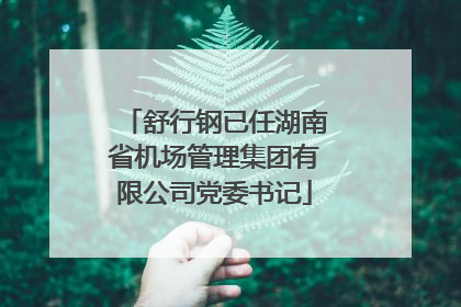 舒行钢已任湖南省机场管理集团有限公司党委书记