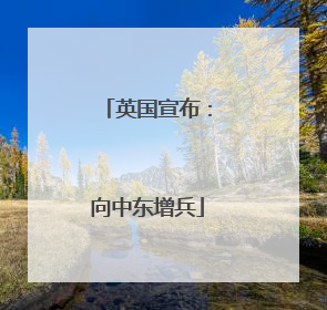英国宣布：向中东增兵