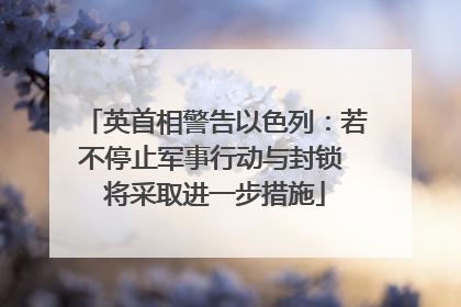 英首相警告以色列：若不停止军事行动与封锁 将采取进一步措施