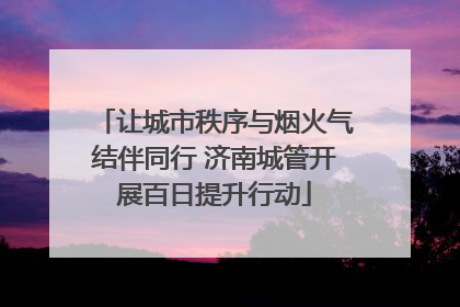 让城市秩序与烟火气结伴同行 济南城管开展百日提升行动