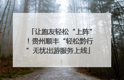 让跑友轻松“上阵”！贵州顺丰“轻松黔行”无忧出游服务上线