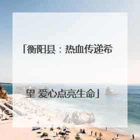 衡阳县：热血传递希望 爱心点亮生命