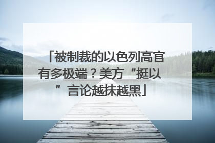 被制裁的以色列高官有多极端？美方“挺以”言论越抹越黑
