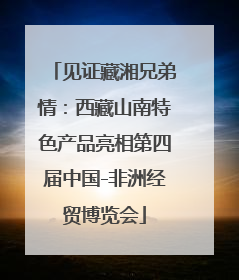见证藏湘兄弟情：西藏山南特色产品亮相第四届中国-非洲经贸博览会