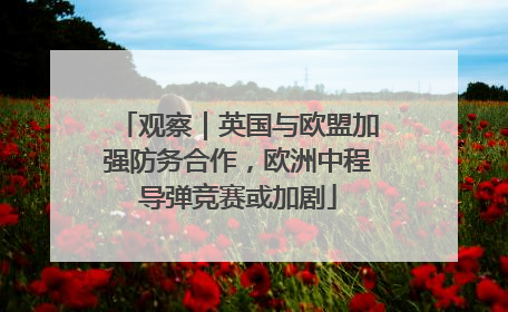 观察｜英国与欧盟加强防务合作，欧洲中程导弹竞赛或加剧