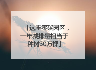 这座零碳园区，一年减排量相当于种树30万棵