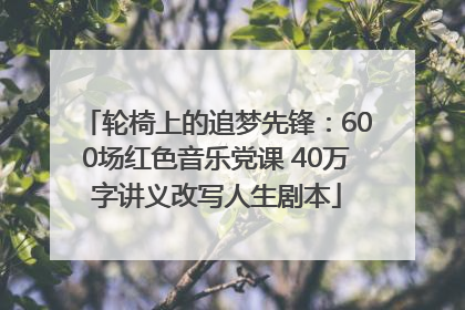 轮椅上的追梦先锋：600场红色音乐党课 40万字讲义改写人生剧本