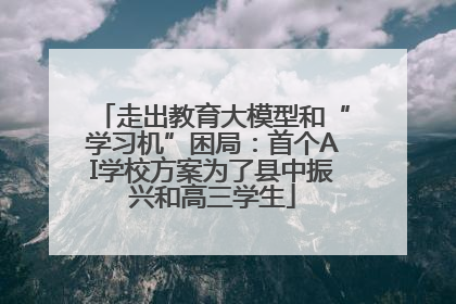 走出教育大模型和“学习机”困局：首个AI学校方案为了县中振兴和高三学生