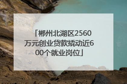 郴州北湖区2560万元创业贷款撬动近600个就业岗位