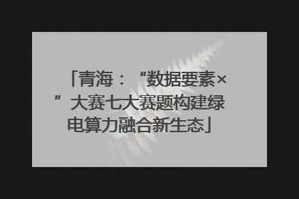 青海：“数据要素×”大赛七大赛题构建绿电算力融合新生态