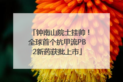 钟南山院士挂帅！全球首个抗甲流PB2新药获批上市