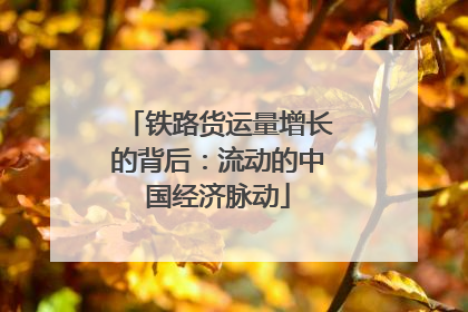 铁路货运量增长的背后：流动的中国经济脉动