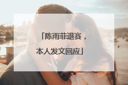 陈雨菲退赛，本人发文回应