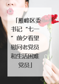 雁峰区委书记“七一”前夕看望慰问老党员和生活困难党员