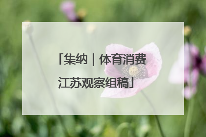 集纳｜体育消费江苏观察组稿