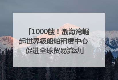 1000艘！渤海湾崛起世界级船舶租赁中心 促进全球贸易流动