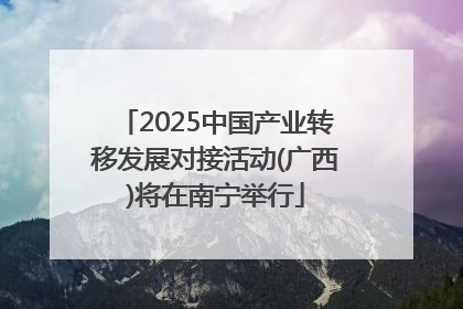 2025中国产业转移发展对接活动(广西)将在南宁举行