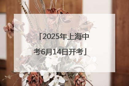 2025年上海中考6月14日开考