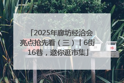 2025年廊坊经洽会亮点抢先看（三）丨6街16巷，邀你逛市集