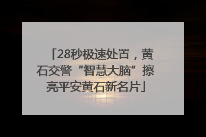 28秒极速处置，黄石交警“智慧大脑”擦亮平安黄石新名片