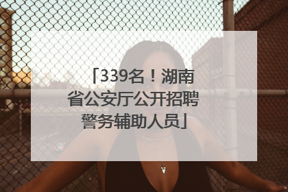 339名！湖南省公安厅公开招聘警务辅助人员