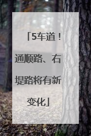 5车道！通顺路、右堤路将有新变化