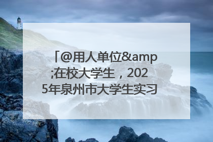 @用人单位&在校大学生，2025年泉州市大学生实习“扬帆计划”来啦！